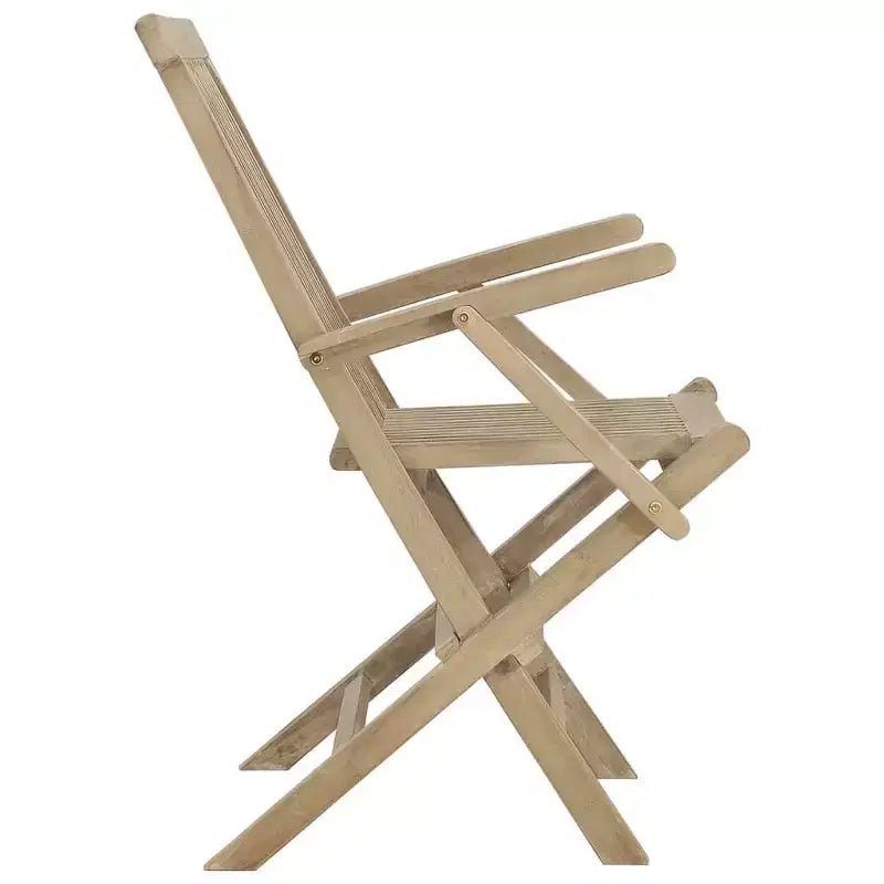 vidaXL Folding Garden Chair Set of 4 Solid teak wood Standard