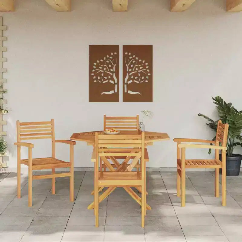vidaXL Sedie 8 pz 56x55x90,5 cm Legno massello di teak