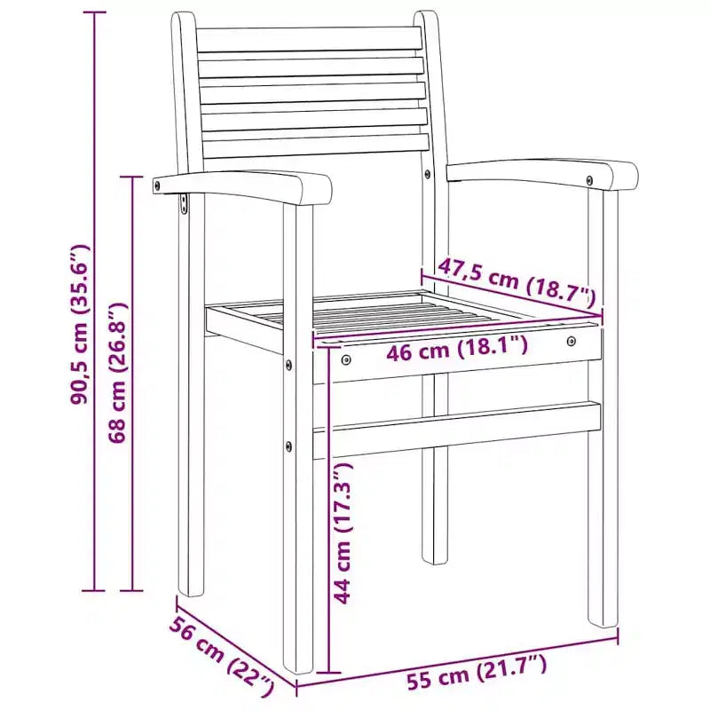 vidaXL Sedie 8 pz 56x55x90,5 cm Legno massello di teak