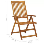 vidaXL Garden Chair Set of 4 Royal Blue Solid Acacia Wood, 100% Polyester
