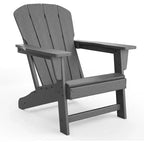 Set di 2 sedie da giardino Adirondack in HDPE, capacità 172 kg, resistenti alle intemperie, texture effetto legno, braccioli larghi, schienale a doghe
