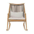 Sedia a Dondolo da Esterno, Poltrona Relax da Giardino con Robusta Struttura in Ferro Antiruggine e Cuscino - ModernLuxe
