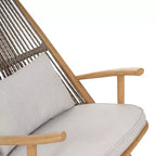 Sedia a Dondolo da Esterno, Poltrona Relax da Giardino con Robusta Struttura in Ferro Antiruggine e Cuscino - ModernLuxe