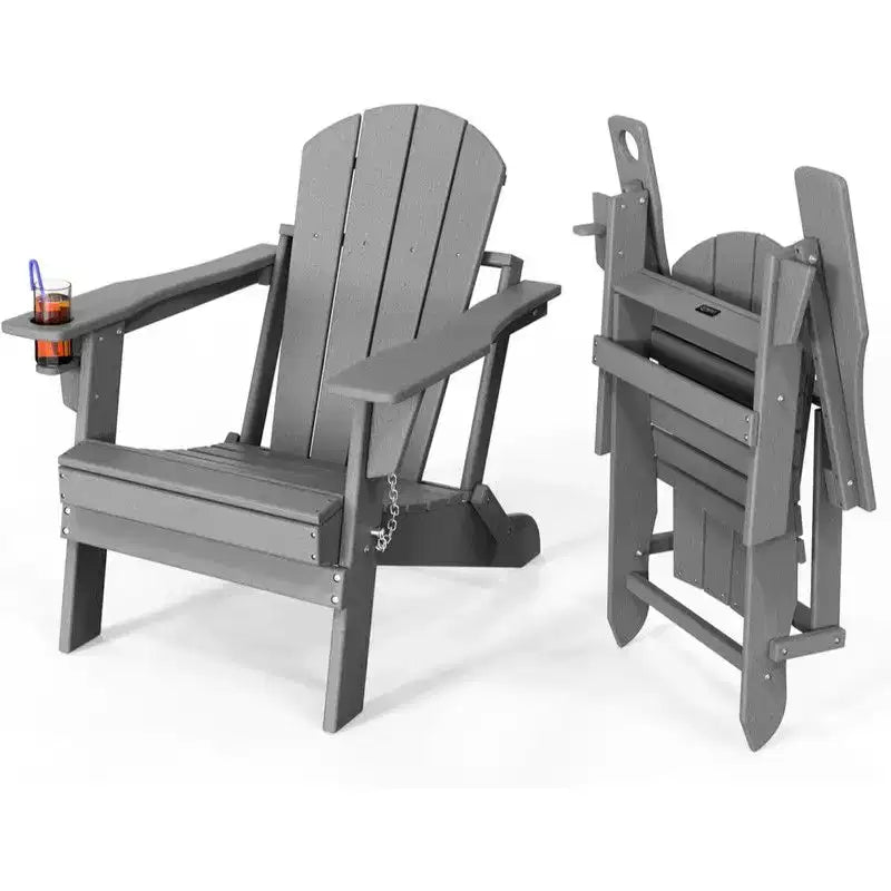 Sedia Adirondack Pieghevole da Esterno Karl Home HDPE con Portabicchieri