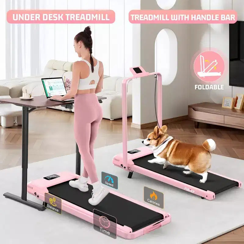 HOMDOX Tapis Roulant Pieghevole da Passeggio Aggiornato con 12%|Manubrio|3.5HP|Ammortizzazione Sotto Scrivania Compatto per Casa/Ufficio/Palestra e Capacità di Oltre 180 kg