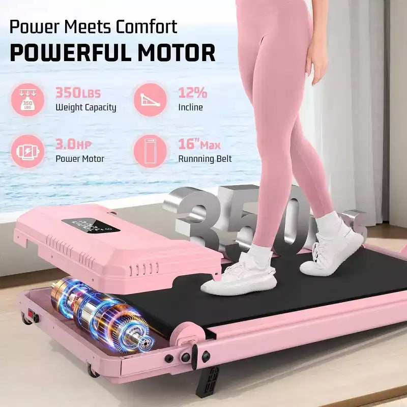 HOMDOX Tapis Roulant Pieghevole da Passeggio Aggiornato con 12%|Manubrio|3.5HP|Ammortizzazione Sotto Scrivania Compatto per Casa/Ufficio/Palestra e Capacità di Oltre 180 kg