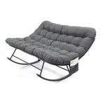 Karl Home | Double-Person Papasan Rocking Chair with Magazine Pocket