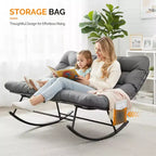 Karl Home | Double-Person Papasan Rocking Chair with Magazine Pocket