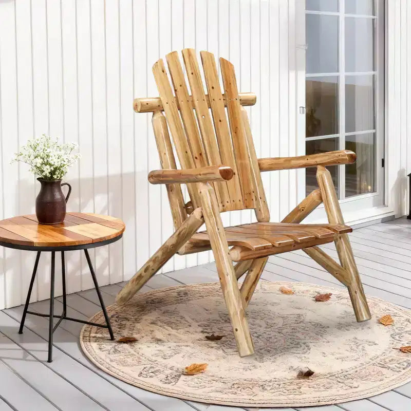 Karl Home | Sedia da pranzo rustica in legno massello da patio