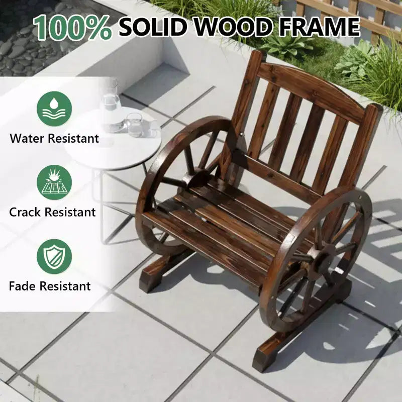 Karl Home | Wagon-Inspired Solid Wood Patio Dining Chair