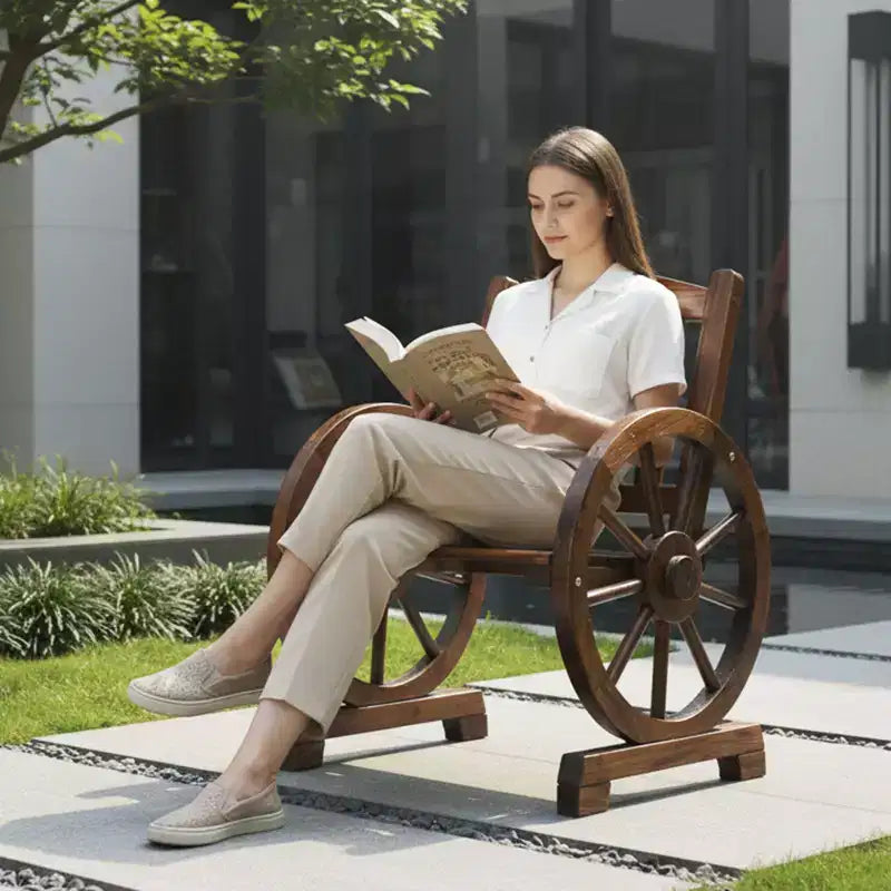 Karl Home | Wagon-Inspired Solid Wood Patio Dining Chair