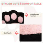 Sedia da trucco con schienale a forma di gatto, sedia girevole regolabile in altezza, graziosa sedia da scrivania con rotelle in tessuto Teddy per camera da letto e ufficio
