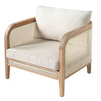 Poltrona da esterno / Divanetto da patio imbottito, Poltroncina da club da patio Poltrona relax con cuscino beige - ModernLuxe