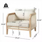 Poltrona da esterno / Divanetto da patio imbottito, Poltroncina da club da patio Poltrona relax con cuscino beige - ModernLuxe