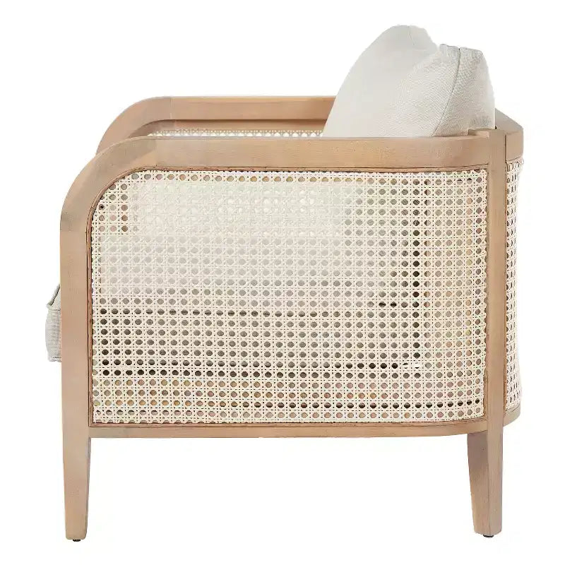 Poltrona da esterno / Divanetto da patio imbottito, Poltroncina da club da patio Poltrona relax con cuscino beige - ModernLuxe