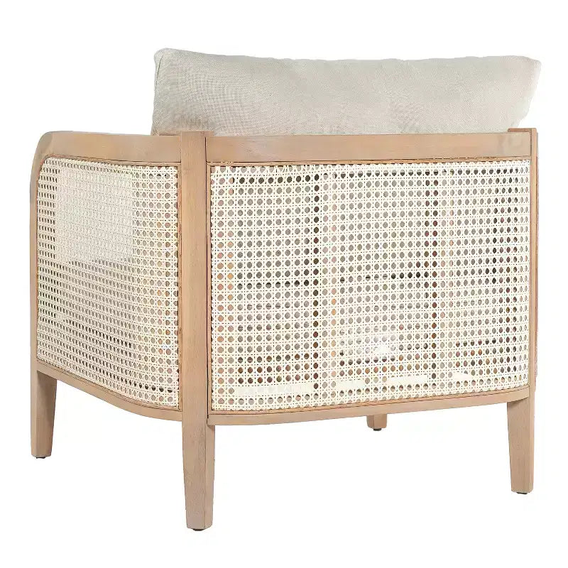 Poltrona da esterno / Divanetto da patio imbottito, Poltroncina da club da patio Poltrona relax con cuscino beige - ModernLuxe