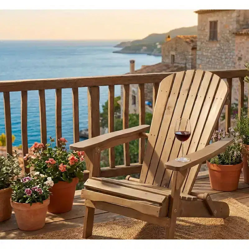 Sedia Adirondack Grand Collection pieghevole, in legno di pino, color marrone scuro