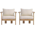 Poltrona da esterno GDFStudio Mavis in legno di acacia con cuscino e design a doghe