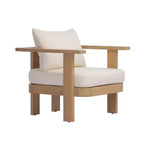 Poltrona da esterno GDFStudio Mavis in legno di acacia con cuscino e design a doghe