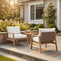 GDFStudio Danny Modern Outdoor Acacia Wood & Rope Weave Club Chair With Cushion