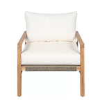 GDFStudio Danny Modern Outdoor Acacia Wood & Rope Weave Club Chair With Cushion