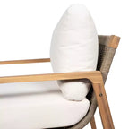 GDFStudio Danny Modern Outdoor Acacia Wood & Rope Weave Club Chair With Cushion