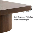 Square Coffee Table for Living Room, Wood Veneer Top with Parquet Pattern, Walnut