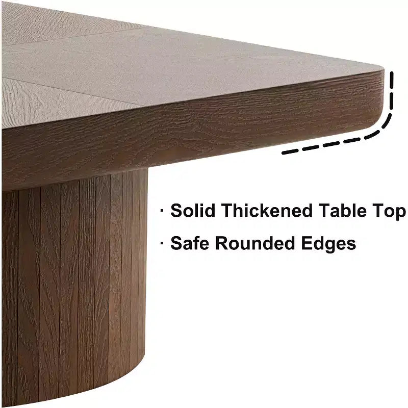 Square Coffee Table for Living Room, Wood Veneer Top with Parquet Pattern, Walnut