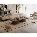 Square Coffee Table for Living Room, Wood Veneer Top with Parquet Pattern, Walnut