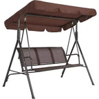 3-Seat Outdoor Swing Chair,Heavy-Duty Frame 500 lbs Capacity, Adjustable UV Protection Canopy,Breathable Seating Cushions for Patio Garden Porch