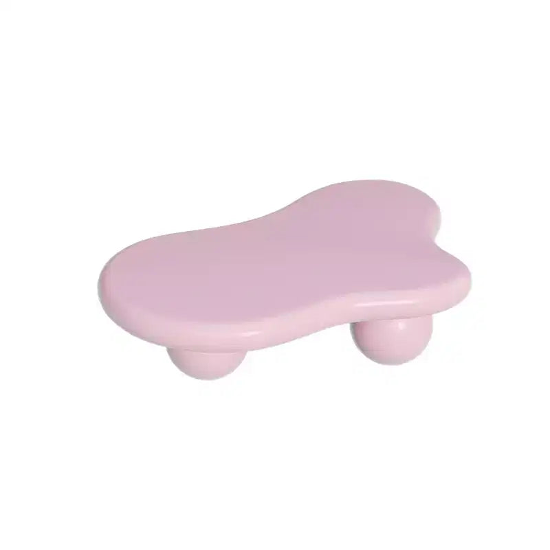 Tavolino da Caffè Cloud 47 con Gambe a Sfera, Tavolino Centrale Moderno Irregolare per Soggiorno, Rosa