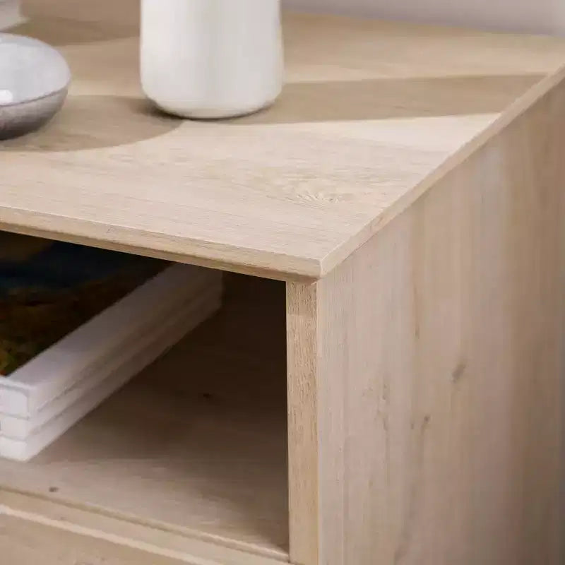 Transitional 2 Drawer Nightstand White Oak - Walker Edison