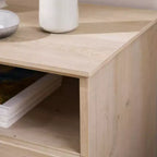 Transitional 2 Drawer Nightstand White Oak - Walker Edison