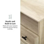 Transitional 2 Drawer Nightstand White Oak - Walker Edison