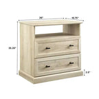 Transitional 2 Drawer Nightstand White Oak - Walker Edison