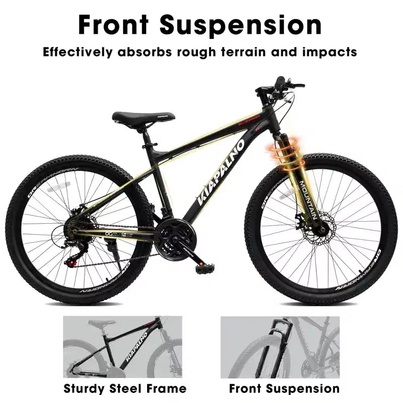 Mountain bike GDFStudio Trailcrest da 26 pollici per tutti i terreni, 21 velocità, con sospensione anteriore