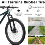 Mountain bike GDFStudio Trailcrest da 26 pollici per tutti i terreni, 21 velocità, con sospensione anteriore