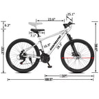 Mountain bike GDFStudio Trailcrest da 26 pollici per tutti i terreni, 21 velocità, con sospensione anteriore