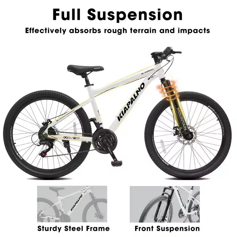 Mountain bike GDFStudio Trailcrest da 26 pollici per tutti i terreni, 21 velocità, con sospensione anteriore