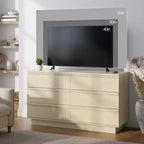 Cassettiera doppia Qwatto a 6 cassetti, comò moderno, organizer per camera da letto con cassetti profondi per soggiorno e armadio, faggio naturale