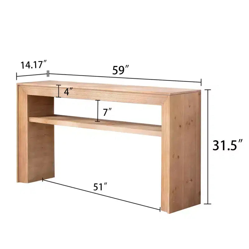 GDFStudio Oakmere Farmhouse Wood Console Table with Storage Shelf