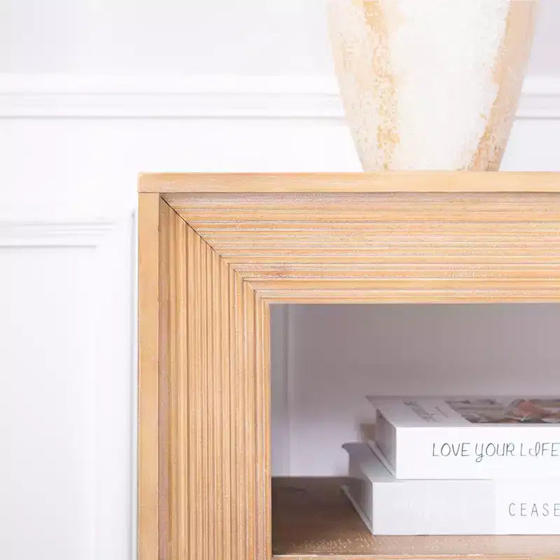 GDFStudio Oakmere Farmhouse Wood Console Table with Storage Shelf