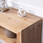 GDFStudio Oakmere Farmhouse Wood Console Table with Storage Shelf