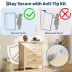 Comò scanalato a 4 cassetti per soggiorno e camera da letto, cassettiera alta 90 cm per armadio, 4 cassetti scanalati con maniglie in metallo, mobiletto per riporre vestiti