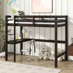 MAYEERTY King Loft Bed Under-Bed Storage Space-Saving Heavy-Duty Metal