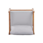 ModernLuxe Sedia da Salotto da Esterno in Legno di Acacia con Cuscino, Poltrona Club Resistente alle Intemperie per Giardino/Patio