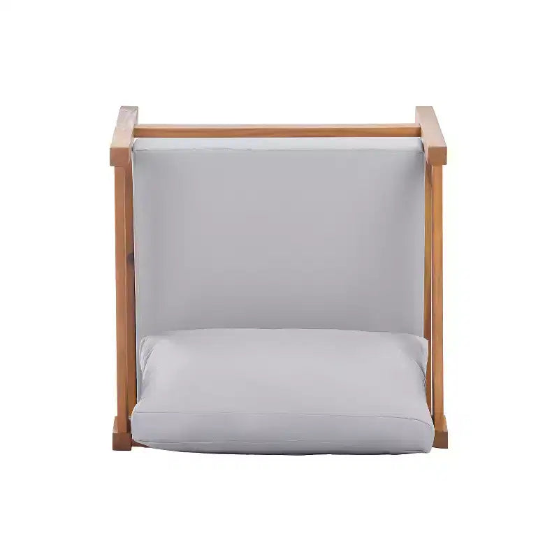 ModernLuxe Sedia da Salotto da Esterno in Legno di Acacia con Cuscino, Poltrona Club Resistente alle Intemperie per Giardino/Patio