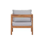 ModernLuxe Sedia da Salotto da Esterno in Legno di Acacia con Cuscino, Poltrona Club Resistente alle Intemperie per Giardino/Patio