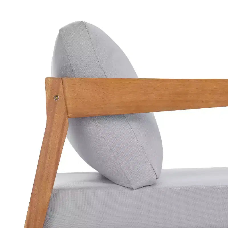 ModernLuxe Sedia da Salotto da Esterno in Legno di Acacia con Cuscino, Poltrona Club Resistente alle Intemperie per Giardino/Patio