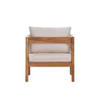 ModernLuxe Sedia da Salotto da Esterno in Legno di Acacia con Cuscino, Poltrona Club Resistente alle Intemperie per Giardino/Patio